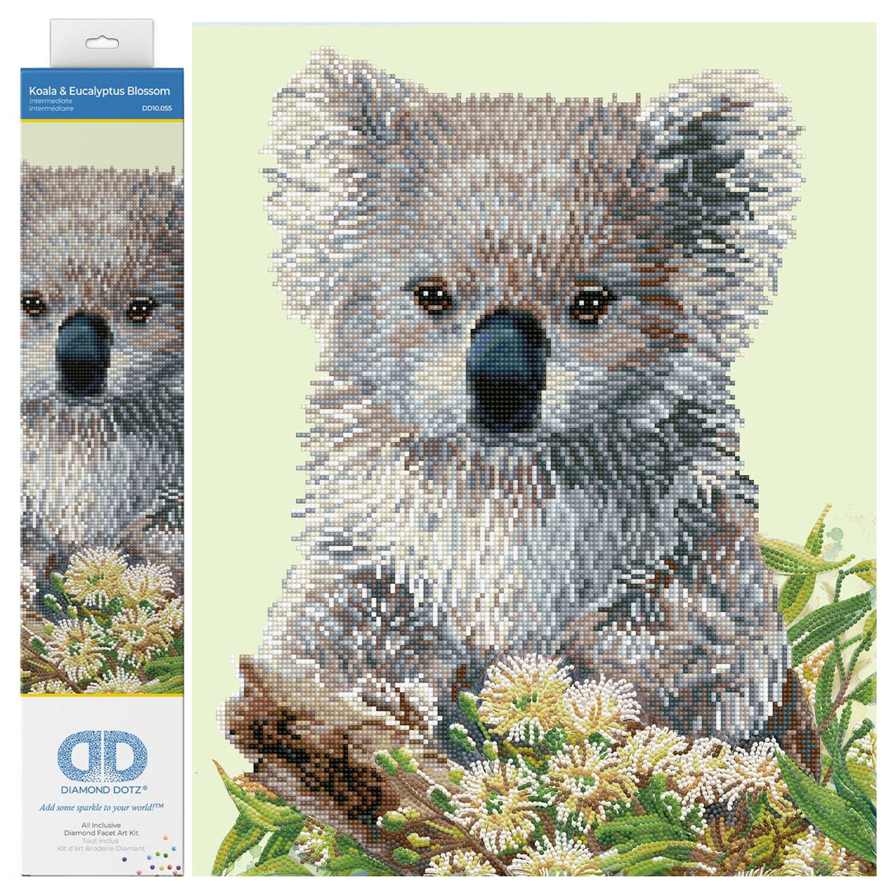Diamond Dotz Koala & Eucalypus Blossom Animal Diamond Painting Kits for Adults - Diamond Art Kits a Relaxing Creative Craft Kit with Dotz Gems 16.1x20.1